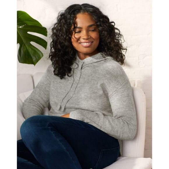 UpWest Curved Hem Sweater Hoodie - Picture 3 of 7